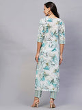 Anni Designer Women'S Cotton Blend Straight Floral Printed Kurta And Pant (Ps-Rama-Green-Sm_Xxl_Green_Xx-Large),Green,2XL,Cotton Blend,Regular,