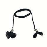 Ani Accessoriez Women Suede Belt/Cord For Skiny Girl/Women With Nylon Flowers (Black)