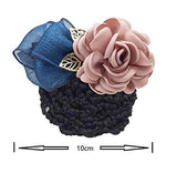 Women Hair Bun Cover Net Snood Hairnet Bowknot Decor Barrette Hair Clip Bow Ribbon Flower Hair Accessories For Stewardess Banks