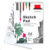 QUAKEL A4 140Gsm Sketch Book/Artist Pad/Drawing Note/Sketch Pad Book 50 Sheets for Students, Artists for Painting, Acrylic, Acad