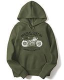Adro Men'S Custom Biker Rider Printed Cotton Full Sleeve Hoodies (H21-M-Cus-Ol_Olive_2Xl)