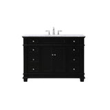 Elegant Decor Wesley 48 Solid Wood Steel Single Bathroom Vanity Set In Black