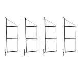 Mytee Products (4 Pack) 3 Tier Shipping Container Shelving Bracket with 24(D) x 60(H) Black Powder Coated Steel Shelf Bracke