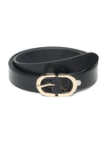 Teakwood Leathers Women 20Mm Slim Leather Belt With Oval Gold Buckle | Premium Casual & Occasion Wear | Belt For Jeans Dress Top