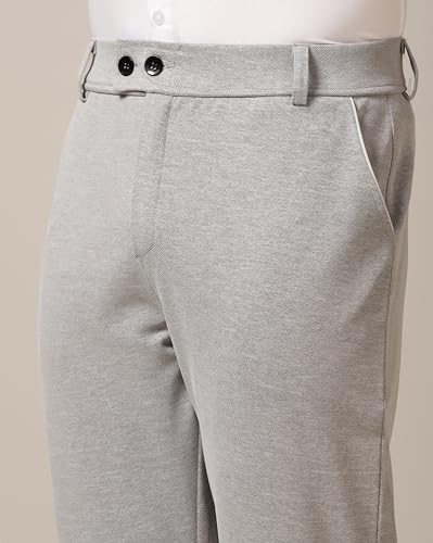 Toplot Men'S Formal Trousers || Slim Fit Men'S Wear Trousers || Stretchable Formal Pant Trousers || Trouser For Men (Formal-5181-Silver-36),Silver,36,B0DKBM659H