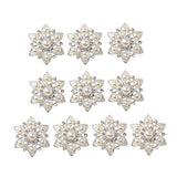 ATORSE 2x10x Flowers Flatback Button Rhinestone Faux Pearl Embellishments for Wedding