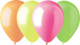 DELIGHTBOX 100 Count Latex Balloons, 12, Neon Assorted