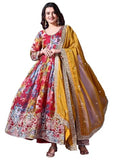 Wedani Georgette Embroidered Anarkali Dress For Women (In Alpha S Pink),PINK,S
