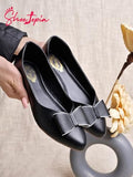Shoetopia Oversized Bow Detailed Black Belly For Women & Girls-Eu36,Black,3,B0D2RL8QT9