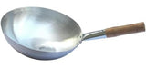 Size14.5Inch/37Cm | Traditional Carbon Steel Pow Wok with Wooden and Steel Handle | Round Bottom