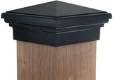 8x8 Post Cap (True 8) Black New England Pyramid Style Square Top for Outdoor Fences, Mailboxes & DecksAlso Available in Standard