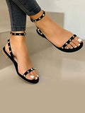 Shoetopia Girls Snd-122 Black Flat Sandal - 5 Uk (Girls-Snd-122-Black),Black,5,B0CQK58W88