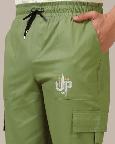 Toplot Cotton Multi-Pocket Cargo Pant For Men (Men-Up-Cargo-5178-Green-34),Green,34,B0CYQ821Z6