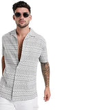 Lookmark Casual Shirt For Men|| Shirt For Men|| Men Stylish Shirt || Men Printed Shirt (Shirt 29-M) Grey
