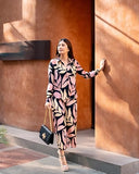 Anni Designer Women'S Cotton Blend Printed Ethnic Co-Ord Set (Badima Black-Nw_4Xl_Black_Xxxx-Large),Black,4XL,Cotton Blend,Regular,Kurta