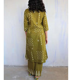 Gosriki Women'S Rayon Viscose A-Line Printed Kurta With Palazzo (Chaurya Mehandi-Vks01-Gs_S_Green_Small),Mehandi,,B0FDBC9GGX