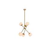Living District Axl 6-Light Mid-Century Metal Pendant In Brass And White