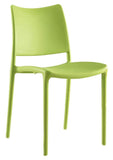 Modway Hipster Contemporary Modern Molded Plastic Stacking Four Dining Chairs in Green