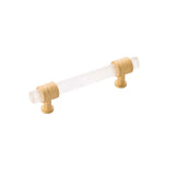 Belwith-Keeler B076306GF-BGB Chrysalis Collection Pull, 3-3/4 Inch (96mm) Center to Center, Brushed Golden Brass with Frosted Gl