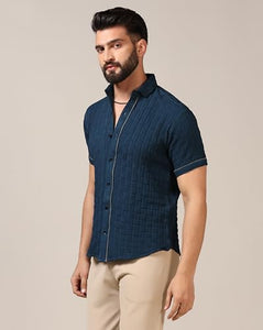 Toplot Men'S Regular Fit Casual Shirt (Chatai-Shirt-5174-Teal-L) Turquoise,Turquoise,,B0CYGXBXDL