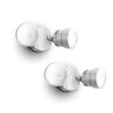 LUTEC 2 Packs P6221B 2000 Lumen 18 Watt 28 LED Dual-Head Flood Light Outdoor, Waterproof Exterior Security Wall Light for Patio,