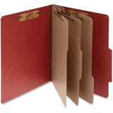 Pressboard 20Pt. Classification Folder, Letter, 8Section, Earth Red, 10/Box
