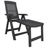 Vidaxl Sun Lounger In Anthracite Plastic - Durable Outdoor Furniture With Adjustable Backrest And Foldable Design - Weather-Resistant & Easy To Store,Lounge Chairs