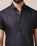 Toplot Men'S Regular Fit Solid Casual Shirt With Pocket Design With Spread Collar & Half Sleeves (Half-Pocket-5179-Navy-Xxl),Navy,2,B0CYGVJHW7