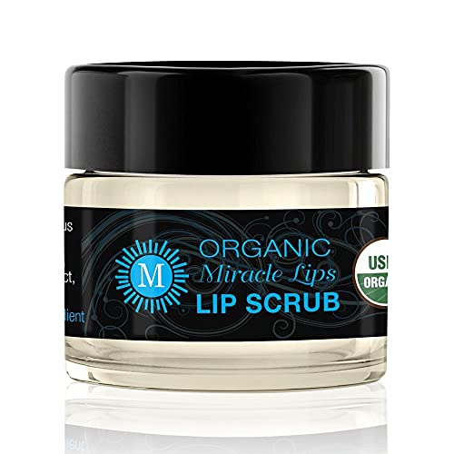 Miracle Lips Organic 2 In 1 Lip Scrub And Moisture Balm - For Corrective Lip Action - Wax Free Anti-Aging Lip Balm Treatment Sol