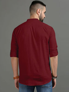 Royalscout Men'S Cotton Polyester Blend Regular Fit Full Sleeve Kurta Perfect For Special Occasions, Family Events, Or Daily Ethnic Wear Maroon 4Xl