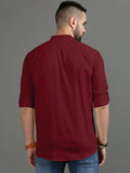 Royalscout Men'S Cotton Polyester Blend Regular Fit Full Sleeve Kurta Perfect For Special Occasions, Family Events, Or Daily Ethnic Wear Maroon 4Xl