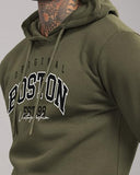 Adro Men'S Cotton Neck Hooded Sweatshirt (H24-Bost-Ol_Olive,OliveApparel,2XL