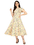 Oomph! Women'S Western & Fusion Wear Midi Dresses For Women Beach Yellow - Md301,Daffodil YellowApparel,L