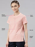 Enamor Women'S Striped Relaxed T-Shirt (A3S1_Soft Pink Stripe Choose Love Graphic Xl)