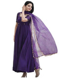 Anni Designer Women'S Rayon Blend Anarkali Embroidered Kurta With Pant & Dupatta (Gumsum Begani_L_Begani_Large),Begani,L