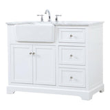 Elegant Decor Franklin 42 Aluminum Mdf Single Bathroom Vanity In White