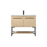 Elegant Decor Sloane 40 Mdf And Steel Single Bathroom Vanity In Maple