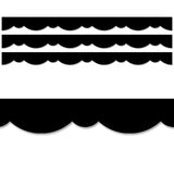 Core Dcor Black Stylish Scallops EZ Border, 48 Feet Per Pack, 3 Packs