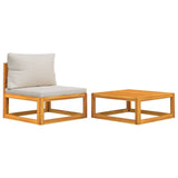 Vidaxl Wooden Patio Sofa Set With Cushions - 2-Piece Durable And Modular Outdoor Furniture Set, Solid Acacia Wood Construction