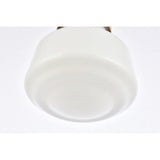 Elegant Lighting Living District Lye 1-Light Mid-Century Metal Pendant In Brass And Frosted White
