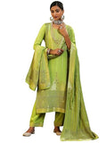 Libas Women'S Silk Blend Kurta Set (49277_Green