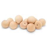 Natural Wood Drawer Pulls - 25 Pack, 2 Inch Round, Unfinished, Ball Shaped, Nursery Dresser & Cabinet Knobs