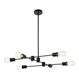 Living District Indoor Modern Home Decorative Bright Ceiling Xavier 6 Lights Pendant In Black