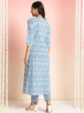 Gosriki Women'S Rayon Viscose Straight Printed Kurta With Pant (Nikalu Blue-Gs_Xxl_Blue_Xx-Large),Blue,2,B0DT76BPSZ