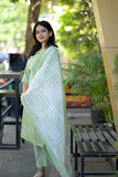 Gosriki Women'S Rayon Viscose Straight Printed Kurta With Pant & Dupatta (Ajman Green-Gs_L_Green_Large),Green,,B0DZ6WYPBX