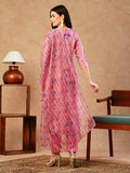 Anni Designer Women'S Cotton Blend Straight Printed Kurta With Pant & Dupatta (Fataki Baby Pink_M_Pink_Medium),Pink,M,Cotton Blend,Fataki_1537,Kurta, Scarf