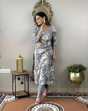 Anni Designer Women'S Cotton Blend Straight Printed Kurta With Pant (Dhun Grey_L_Grey_Large),Grey,L,Rayon Blend,Regular,Kurta