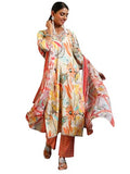 Libas Women'S Silk Blend Printed Kurta Set (49141_Off White