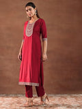 Libas Women'S Silk Blend Kurta Set (Gs1014 Red Xl