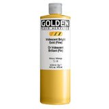 Fluid Acrylics by GOLDEN, Iridescent Bright Gold (Fine), 16 fl. oz. Bottle, Professional Acrylic Paint, SemiTransparent